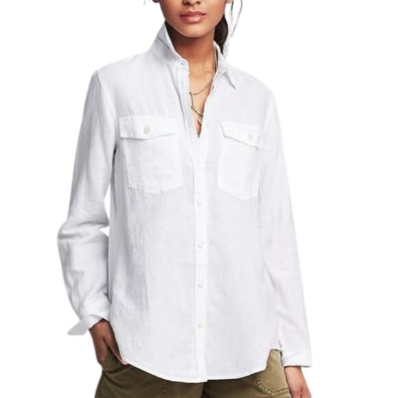 Banana Republic Tops - Banana Republic Soft Wash Shirt Linen Cotton Button Down Shirt Sz Small Career